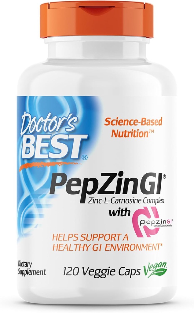 Doktor BEST Digestive Enzymes Non-GMO 90 Veggie Caps & PepZin GI Zinc-L-Carnosine Complex 120 Veggie Caps