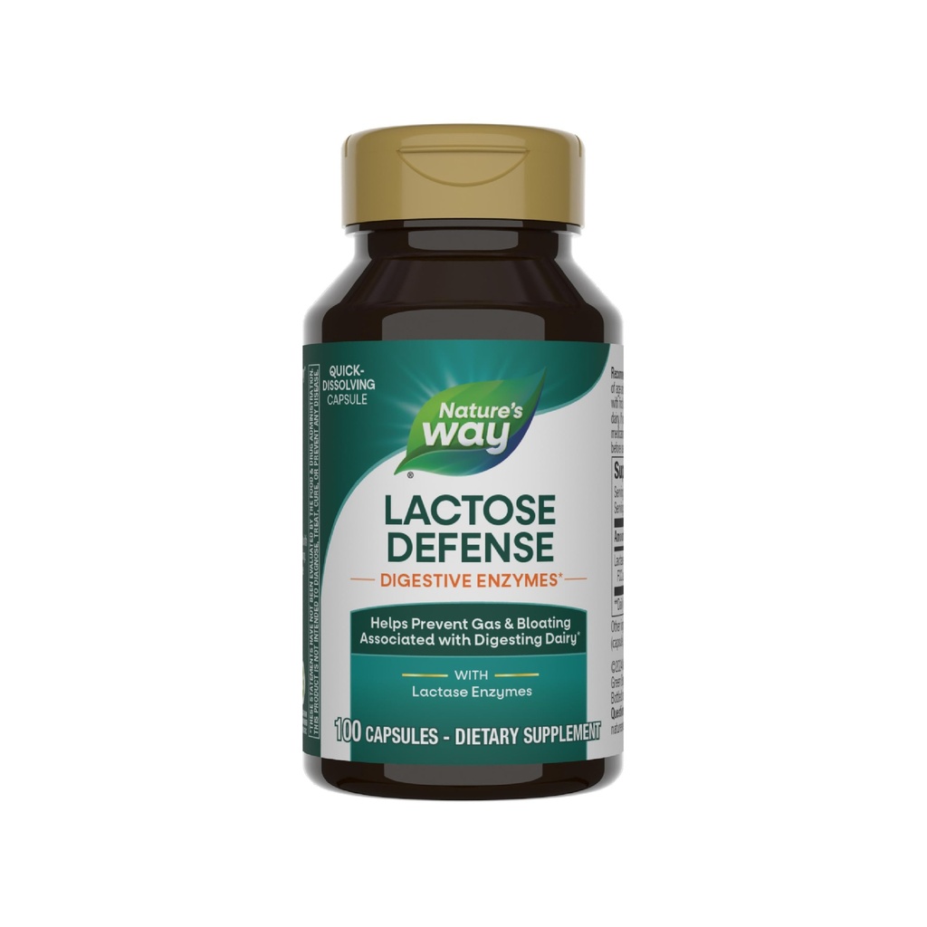 Nature's Way Laktoosi puolustus, Dgestive Enzymes*, tukee digestio meijeri*, 690 mg laktaasi per 3- Capsule Serving, 100 kapselia (Pakkaus toukokuussa Vary)