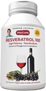 ANDREW LESSMAN Resveratrol-100mg - 30 kapselia - Red Wine's Beneficial, Luonnollisesti Oksidantti, Ilman alkoholia. Lisäaine vapaa