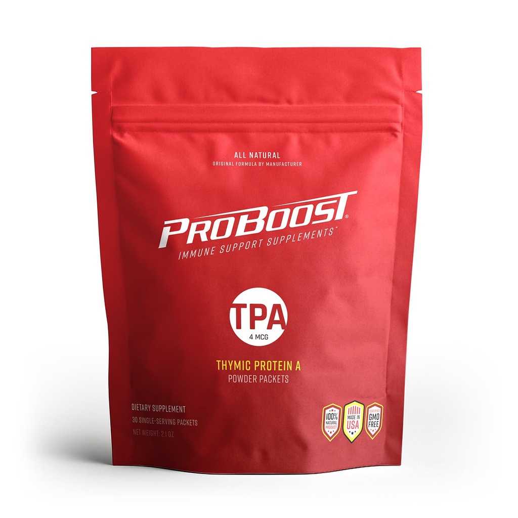 Thymic Protein A Powder Packets (4 McG TPA) - Immune System Support Supplement - All Natural, Non-GMO Formel - 30 Packets