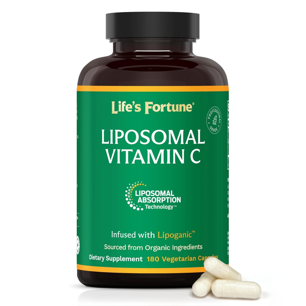 Life's Fortune Liposomal Vitamiini C 2100 mg, Nopeasti vaikuttava Imeytyminen, suurempi biologinen hyötyosuus tukee immuunijärjestelmää, korkea antioksidantti täydentää Formula ... Collagen Booster 180 kapselia
