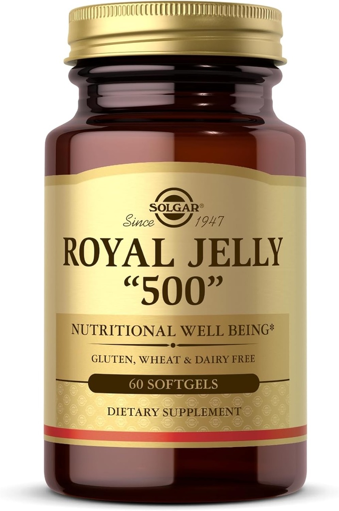 Solgar Royal Jelly "500" - 60 Softgeliä - Gluteeniton, maitoton - 60 tarjoilua