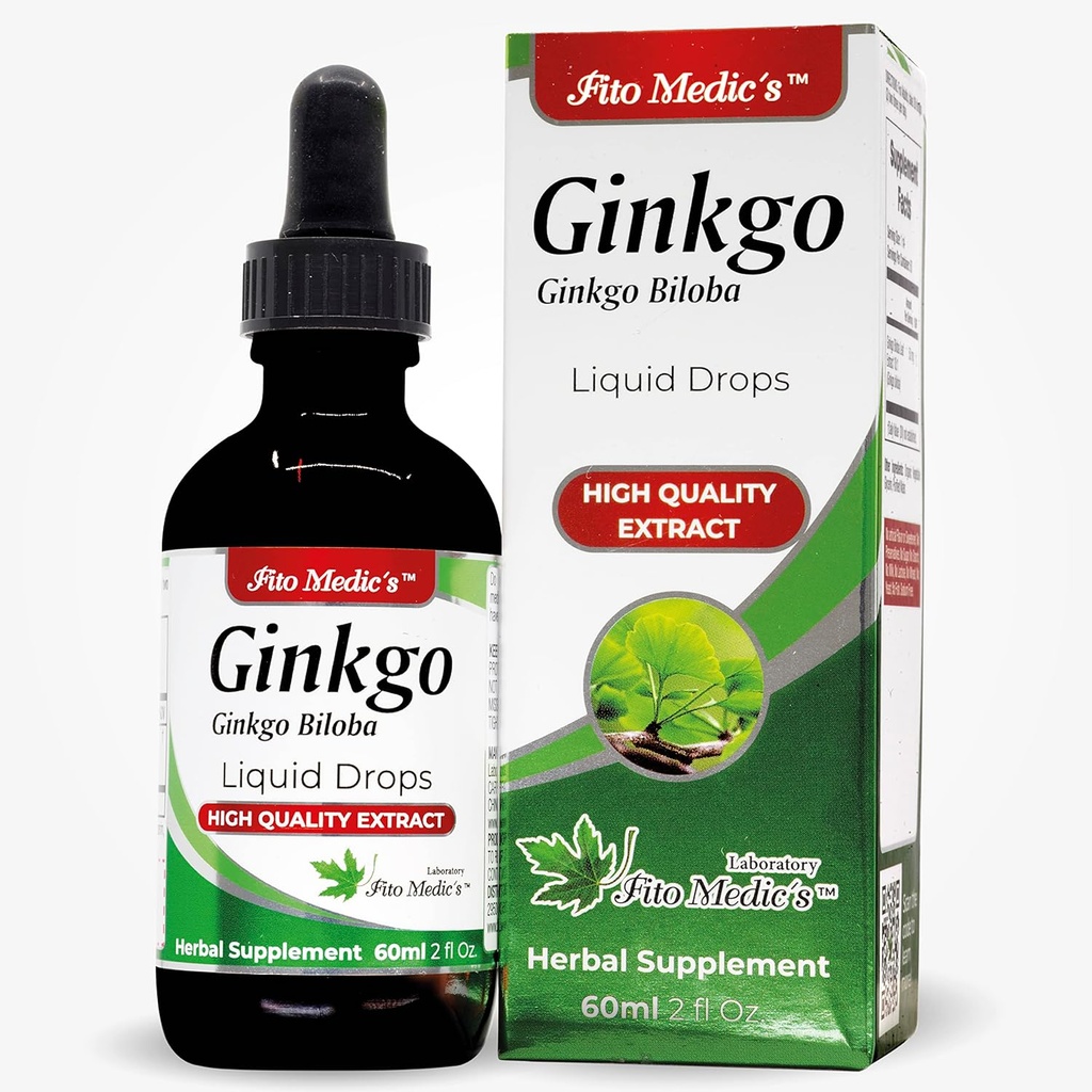 FITO MEDIC's Lab - Ginkgo biloba, for Memory and Concentration, Pure - Ginkgo biloba Extract - Ultra korkea Imeytyminen, alkoholiton.