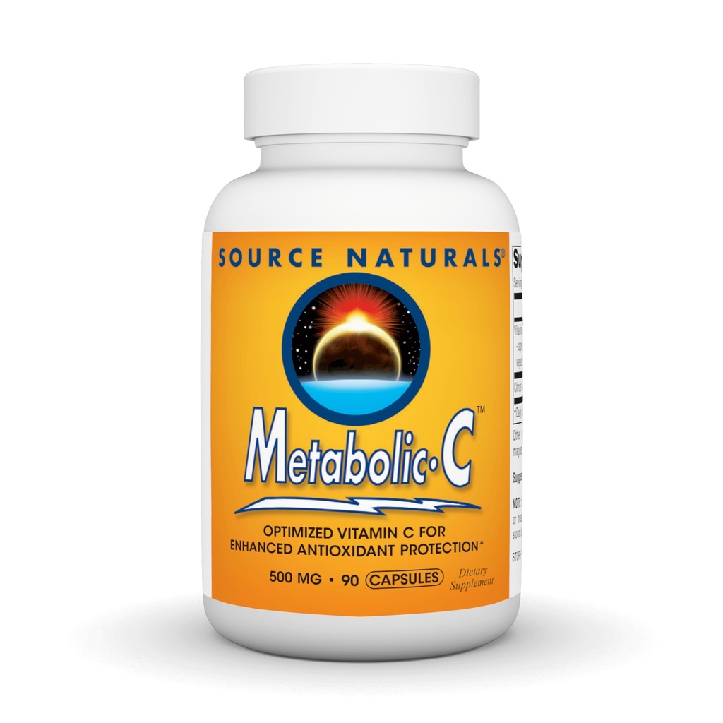 Source Naturals Metabolic C, Optimoitu C-vitamiini tehostetun antioksidanttisuojauksen*, 500 mg - 90 kapselia