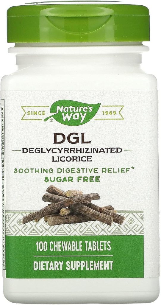 Nature's Way, DGL (ilman Fruktoosia), 100 purutablettia