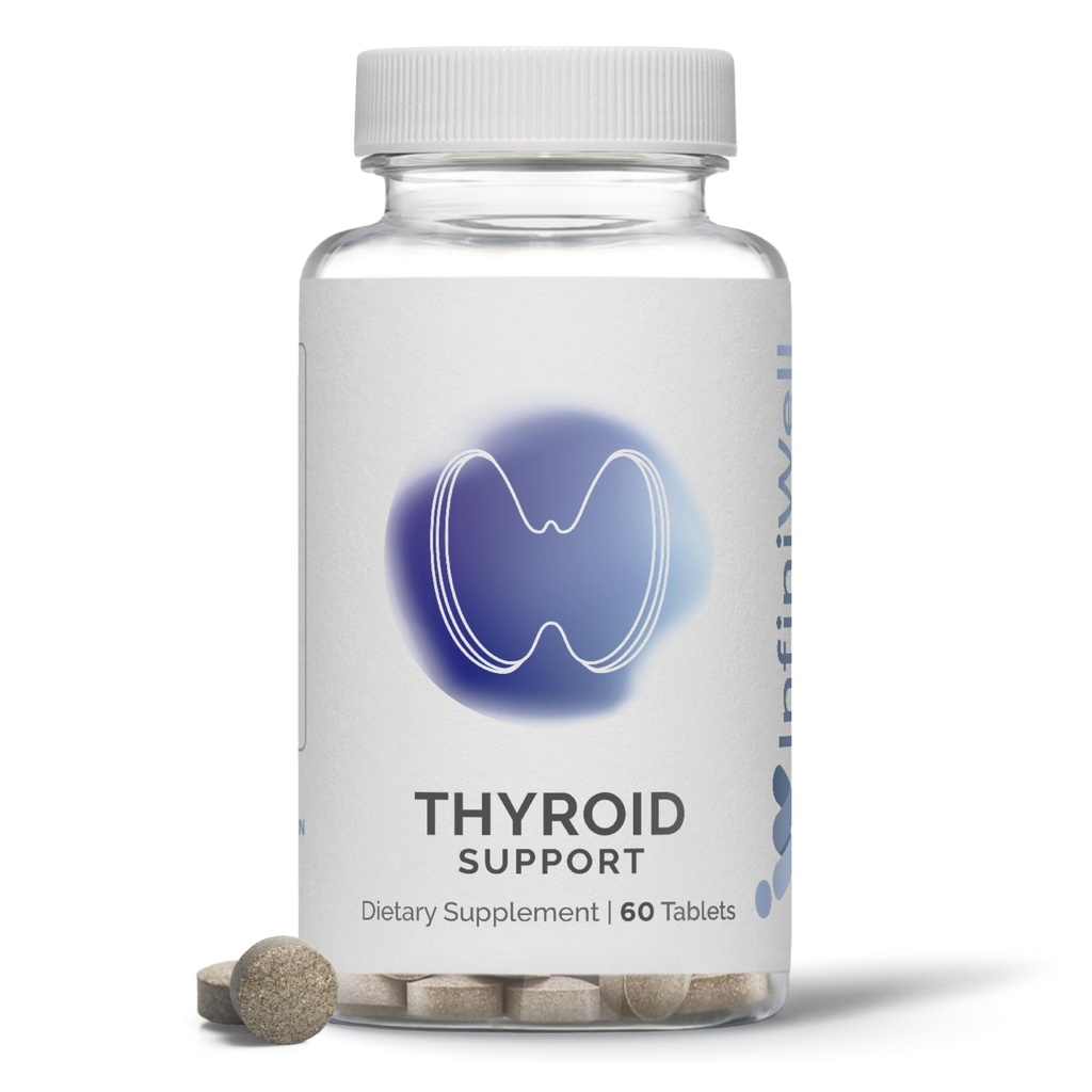 InfiniWell Kilpirauhasen tuki Complex - Kohdennettu Kilpirauhasen täydentää - Edistää Hormonien signaalit, Metabolic Health & Mitokondrioenergian tuotanto - Jodi, Selenium & lisää (60 tablettia)