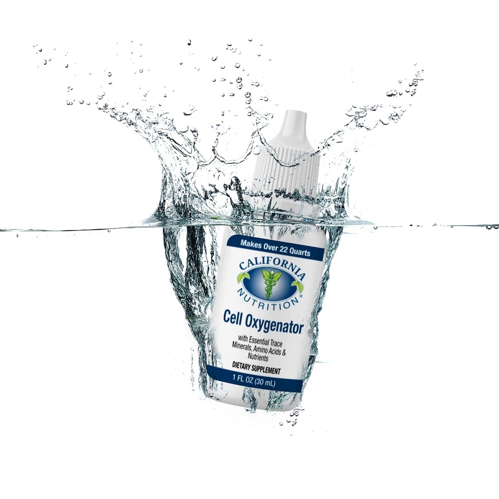 Cell Oxygenator Oxygen Boost, 1fl oz (30ml), Cell Food Oxygen Drops med Zink, Support Immune System, Liquid Oxygen Dietary Supplement, Trace Minerals & Amino syror