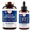 WINDSOR BOTANICALS Appetite Suppressant för viktminskning och Vegan B12 Liquid Bundle