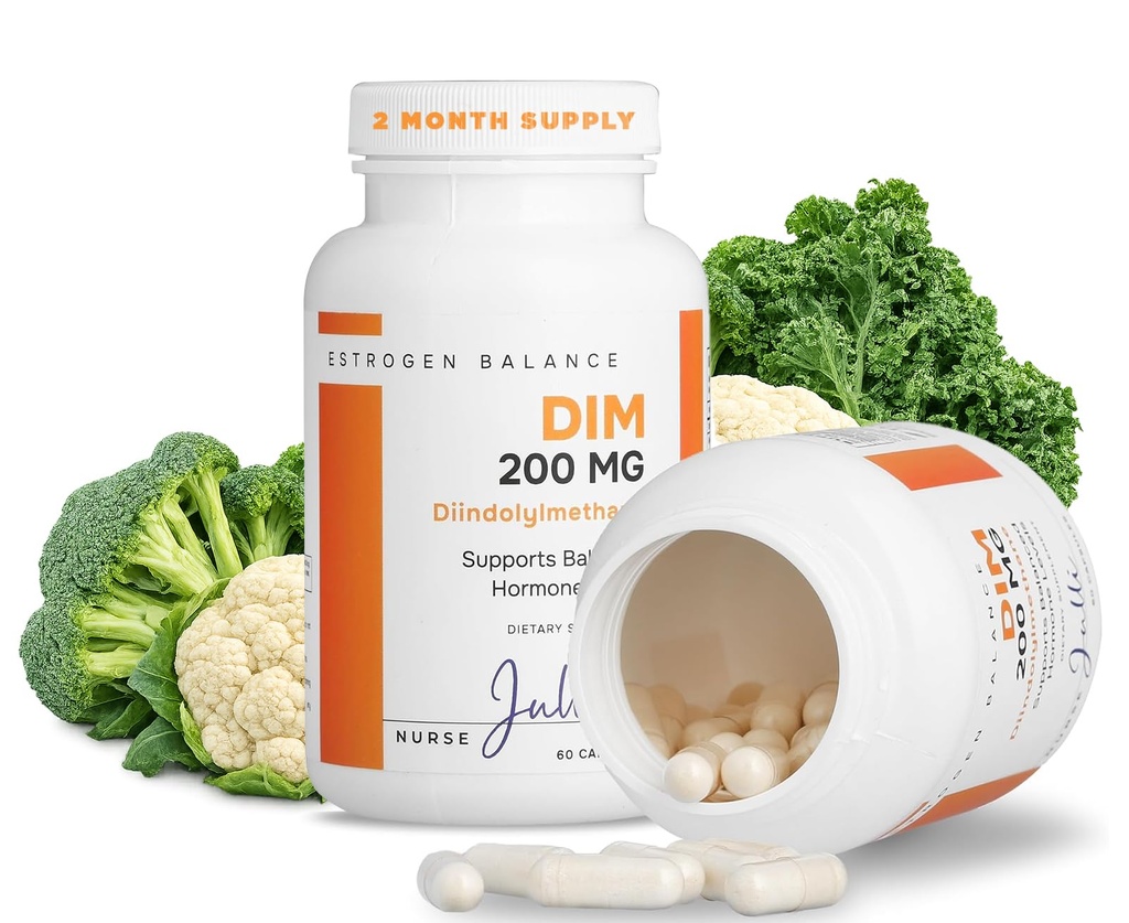 DIM Estrogeeni täydentää naisille - Hormonitasapaino & Harmony tuki vaihdevuosia, PCOS & Hormonaalinen akne antioksidantti ominaisuuksia - 200 Mg, 60 Count (Pakkaus 1)