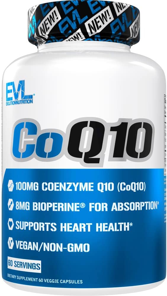 EVL High Imeytyminen CoQ10 100mg - Advanced antioksidantti Coenzyme Q10 täydentää terveyden aivot Tuki energian tuotanto ja terve ikääntyminen - CoQ10 Bioperine Health Supplement