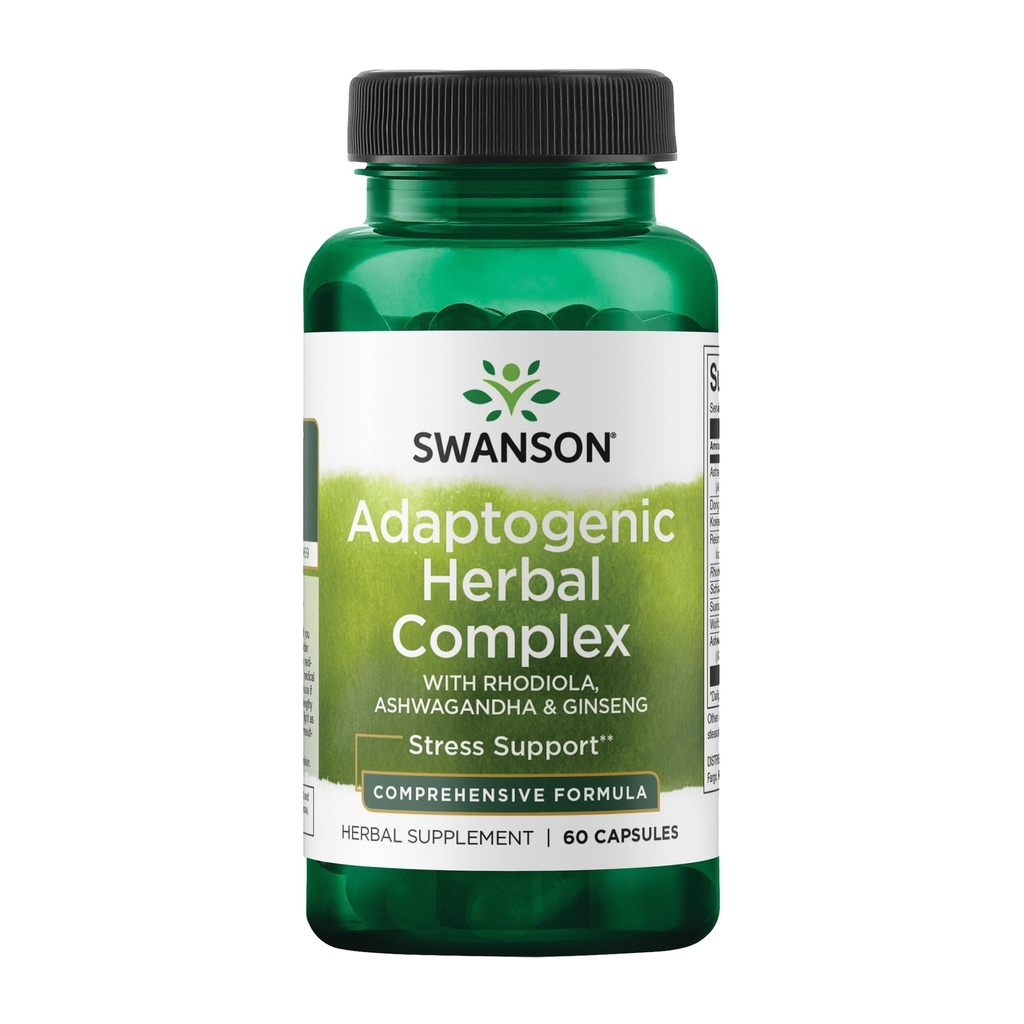 Swanson Rhodiola Ashwagandha Ginseng Complex Energy Immunotoiminta Hermosto Stressi tuki Adaptogeeni Herb täydentää 60 kapselia