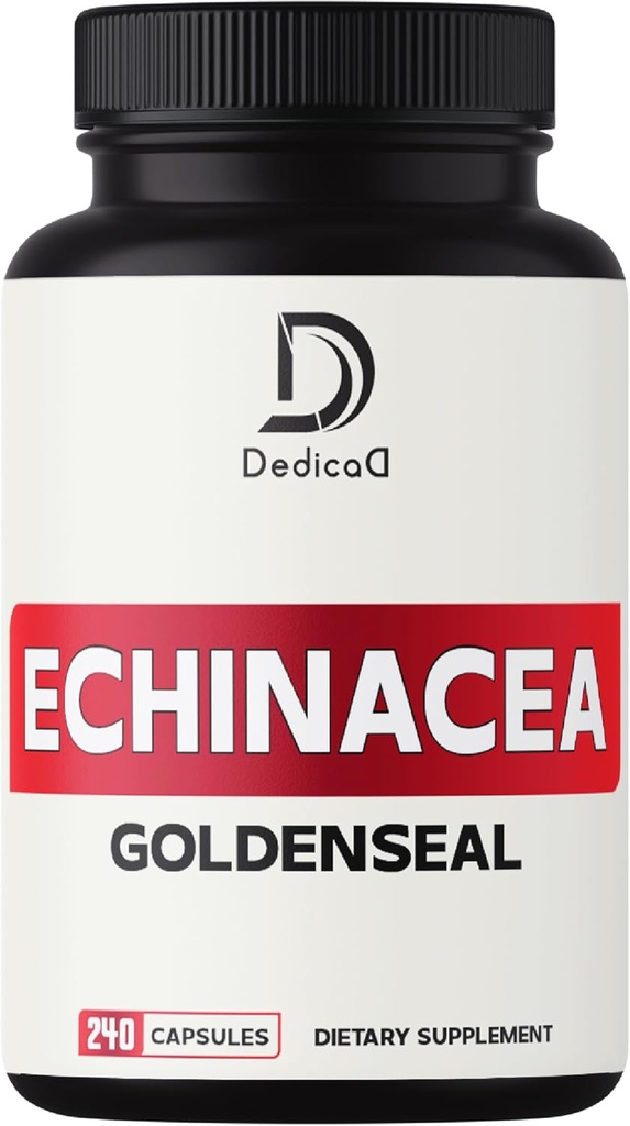 1000mg Echinacea Goldenseal Capsules - 240 grejer av 4 månaders leverans - Stöd Immune System, Well-Being & Overal Health