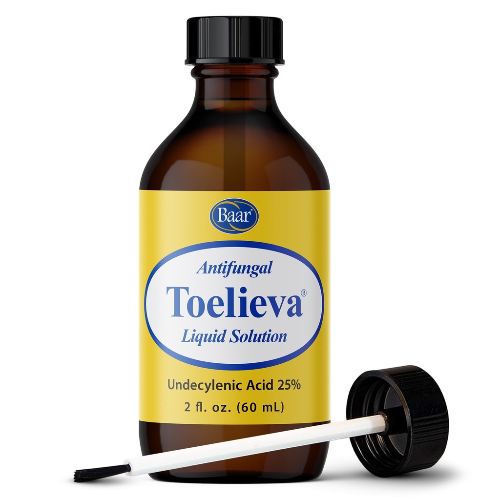 Baar Tuotteet - Toelieva Anciencide Liquid Solution - 25% Undekyylienic Acid, Organic Olive Oil, Greippi Seed Extract - Maximum Strength - Fights Under & Around Toenails - 2 oz