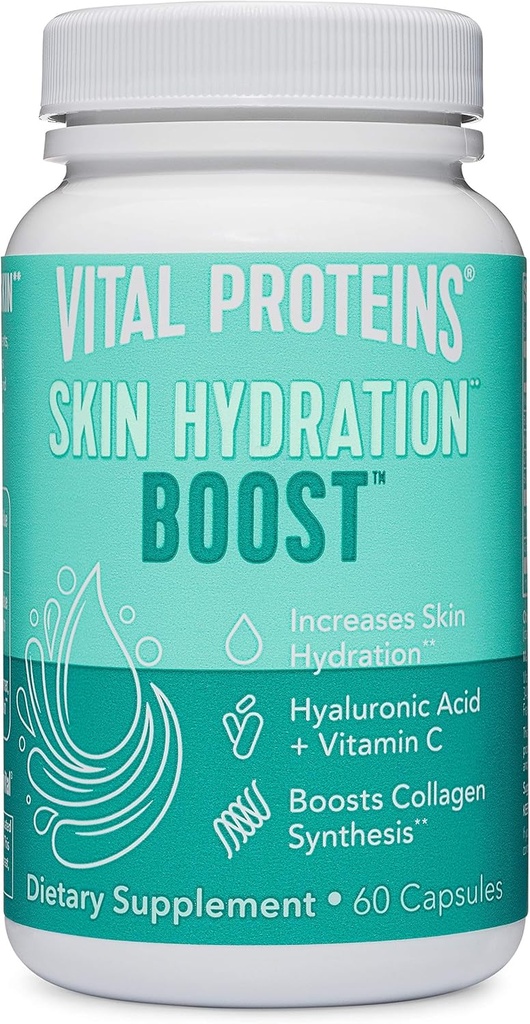 Vital Proteins Hyaluronsyra Supplement med 120mg Hyaluronsyra 150 mcg Biotin och 180mg av vitamin C - 60 kapslar