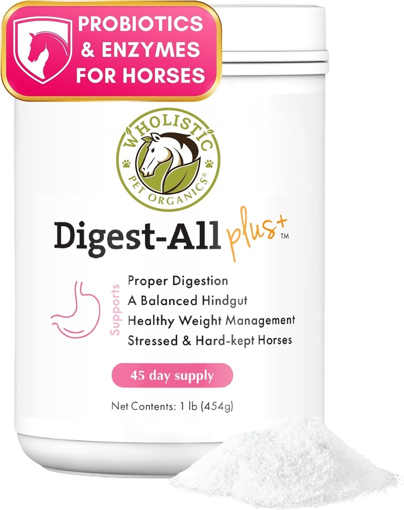 Whoulinen Lemmikki Organics Digest-All Plus: Horse Probiootit Powder - 1 Lb - Equine Probiootit ja Prebiootit kanssa Dgestive Enzymes - Equine Dgestive Supplements for Gas, Ummetus ja Gut Health