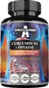 APOLLO'S HEGEMONY Curcumin 95 + Piperine 302 mg per kapseli, suuri vahvuus Turmeerinen juuriuute 95%, 120 vegaaninen kapseli, 4 kuukauden toimitus, optimaalinen digestio ja tehostettu imeytyminen