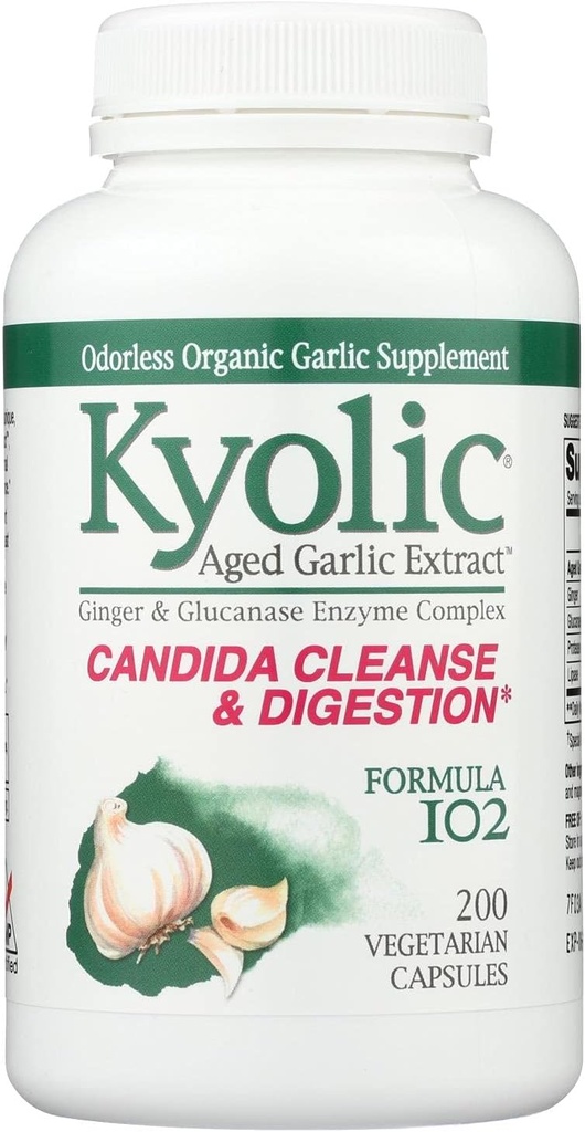 Kyolisk # 102 vitlök W / Enzym Veg 200 Cap