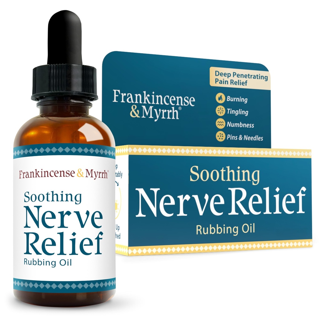 Frankincense & Myrrh Rauhoittava Nerve Relief Hieron öljyä, Neuropatia Pain Relief kädet ja jalat - kanssa Menthol ja Frankincense Essential Oils, 2 Fl. Oz. Suurin vahvuus jalka
