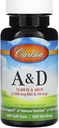 Carlson Labs A- ja D-vitamiini, 10000/400 IU, 300 Softgels
