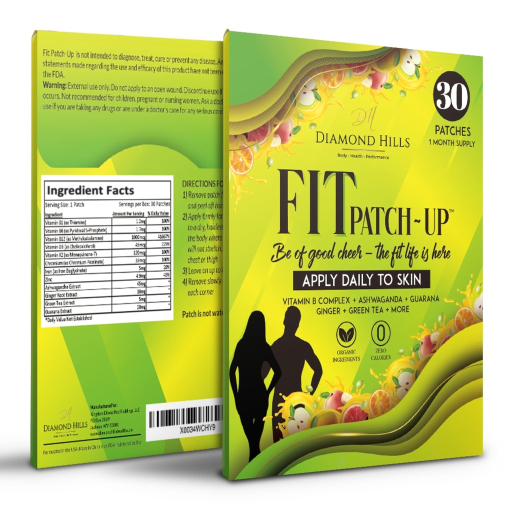 Diamond Hills Fit Patch-Up 30ct Daily B12 Patchs