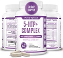 Premium 5-HTP Plus Supplement 250mg Maximum Strength - Uniapu, Mieliala Boost, Edistää rauhoittaa ja rentoutua, Stressinhallinta tuki - parannettu B6-vitamiini, gluteeniton, 60 kasviskapselit