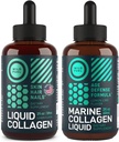 WILD POLTTOAINE Marine Liquid Collagen ja Liquid Collagen Biotin Enhanced Collagen Bundle