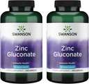 Swanson Zinc Gluconate - Mineral Supplement Promoting Prostate Health, Vision Health och Immune Support - Gluconate Form för optimal absorption - (250 kapslar, 50mg vardera) (2 Pack)