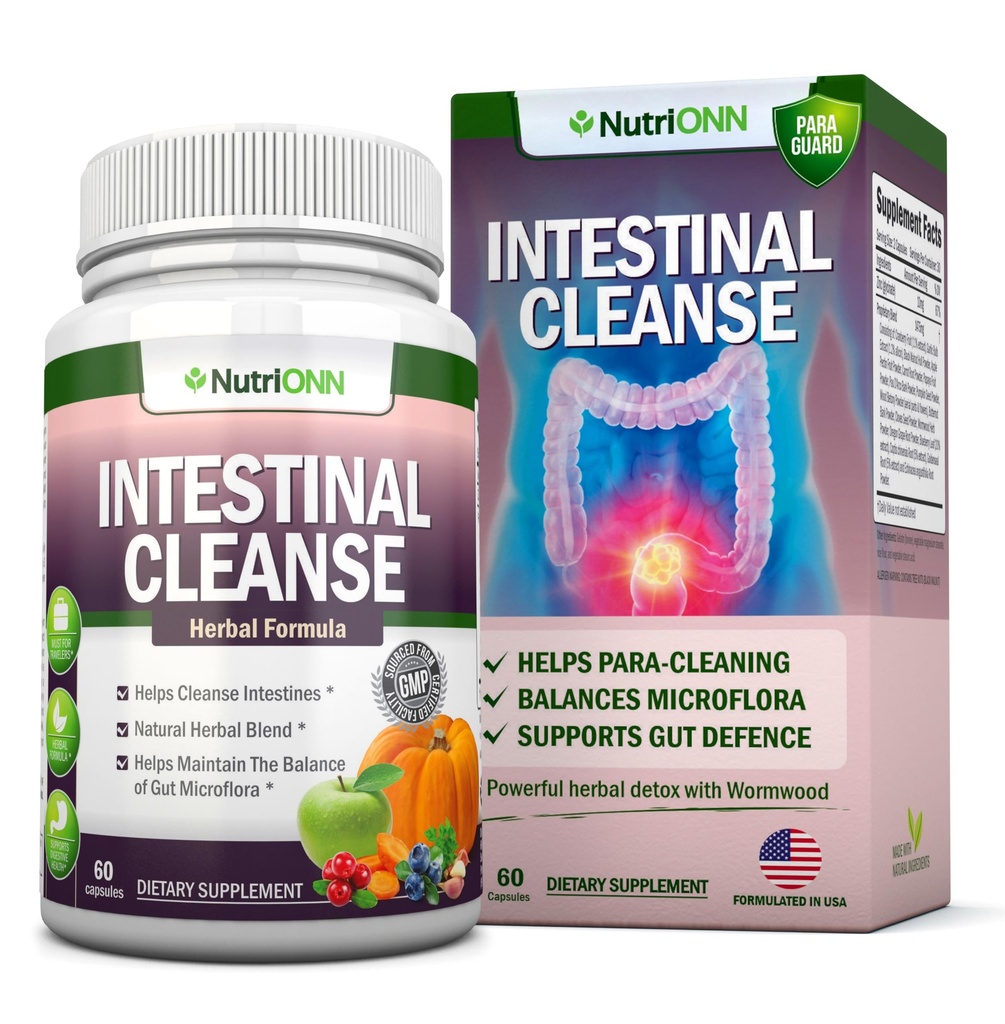 Intestinal Cleanse - All Natural Herbal Detox Formula - Full 10-Day Detox Program - Wormwood, Cranberry, Paul D'Arco, Goldenseal, Garlic, Black Walnut Hull, Echinacea och 10 andra naturliga ingredienser