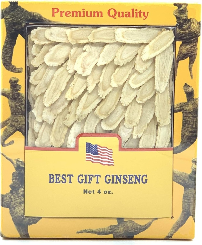 Grade A+ Hand Selected American Ginseng Slice Medium 4oz Box