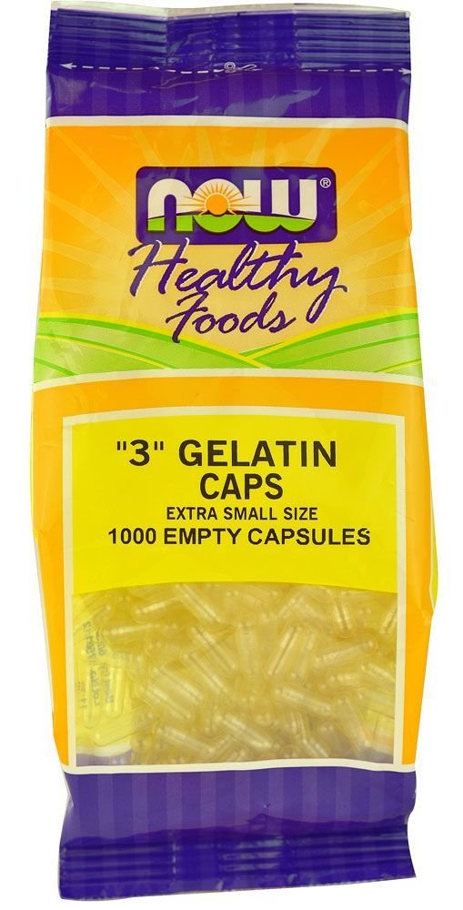 Nu livsmedel - Gelatin Empty Capsules "3" Storlek (Extra Small Size) - 1000 Gelcaps