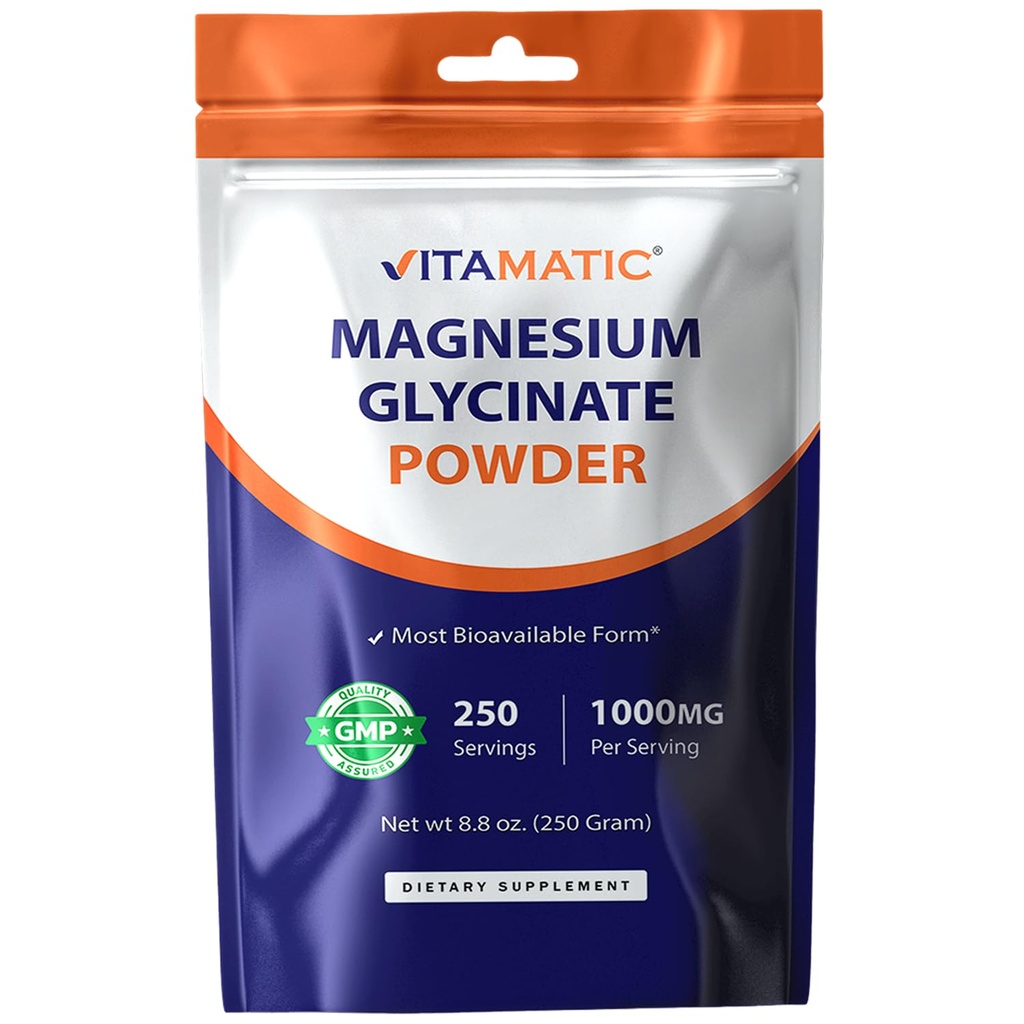 Vitamaattinen magnesium (Glycinate & Oxide) - Tukee lihasten, nivelten ja sydämen terveys 250 grams