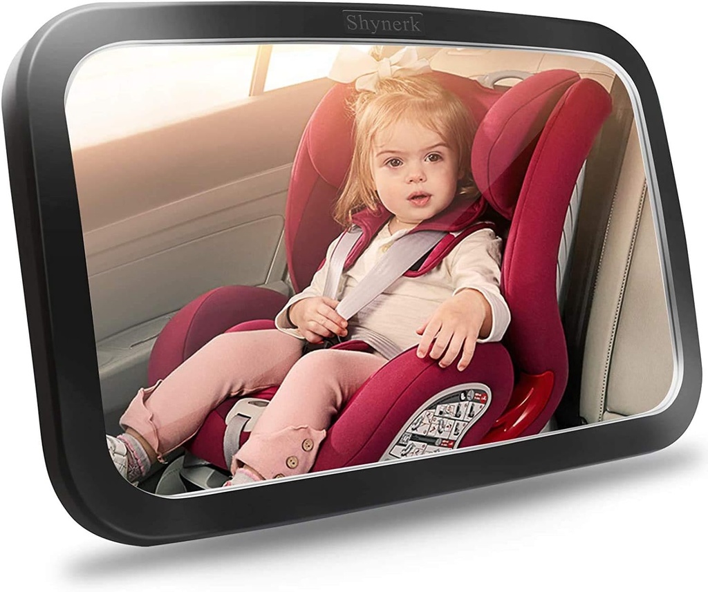 Shynerk Baby Car Mirror, Turva-auton istuin Mirror takapenkille Wide Crystal Clear View, Shatterproof, 360° Rotation, Crash Tested ja Certified