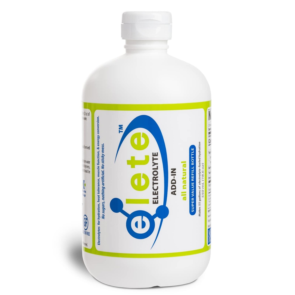 Elete Electrolyte Add-in Hydration Drops | Natrium, Magnesium, Kalium & Spår Mineraler | Osmakad, All Natural | Leg and Muscle Cramp Relief | Förvandla alla Dricka till en Sportdryck, 18.6oz