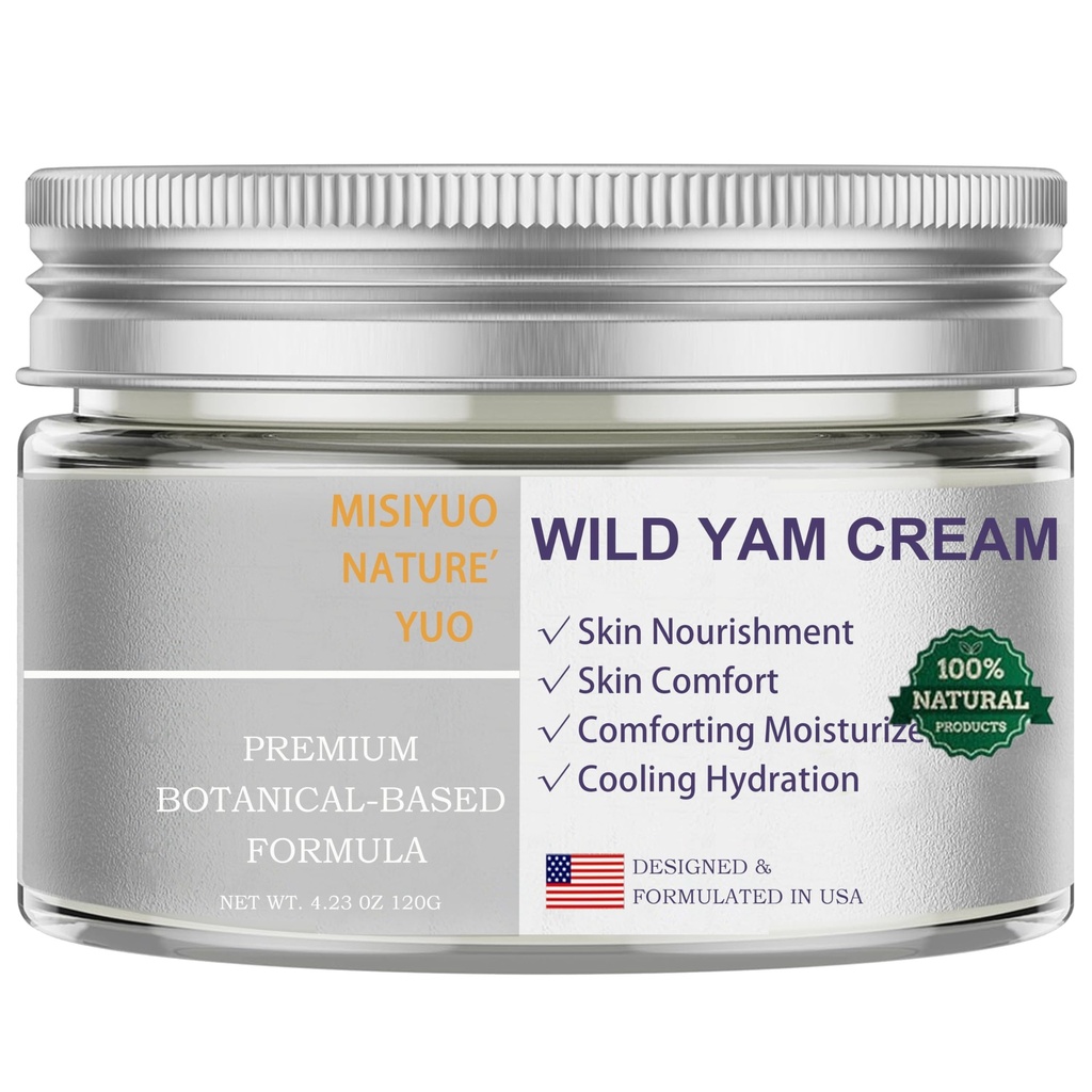 Organic Wild Yam Cream naisille - rauhoittava ihon mukavuus, luonnollisia ainesosia, 120g