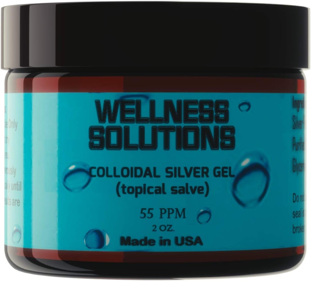 Colloidal Silver Gel - Wellness Solutions - Topical Gel - Vegan & Gluten Free - 2 oz.