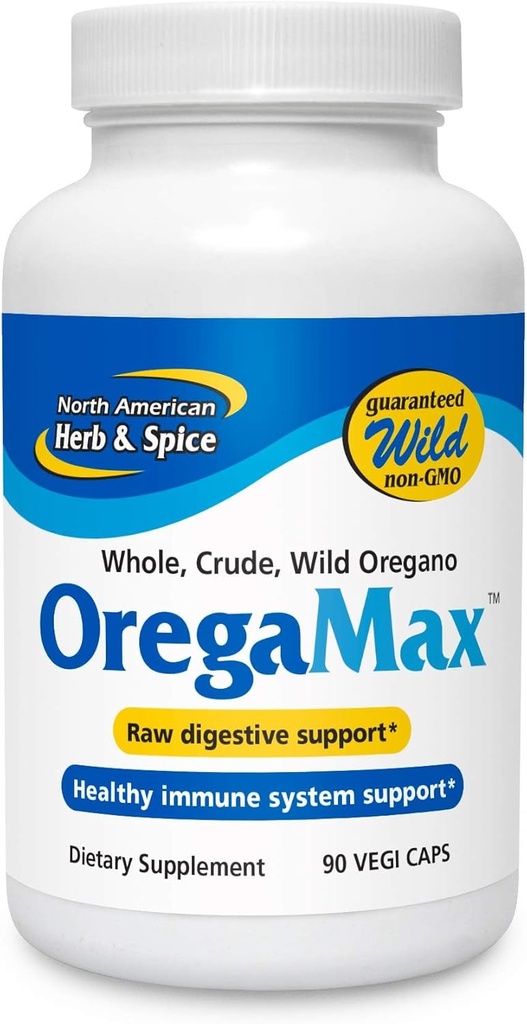 POHJOINEN AMERICAN HERB & SPICE OregaMax - 90 Vegi Caps - 3 pakkaus - Terve Ruoansulatus- ja immuunituki - Oreganol P73 Oregano Oil Supplement valkosipulin ja sipulin - ei-GMO - 270 yhteensä