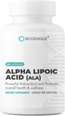 Alpha Lipoic Acid 650mg, tukee antioksidanttien terveyttä ja yleistä terveyttä, edistää yleistä terveyttä ja hyvinvointia, ALA 60 kapselit - Valmistettu USA - Vegan, ei-GMO, Gluteeniton