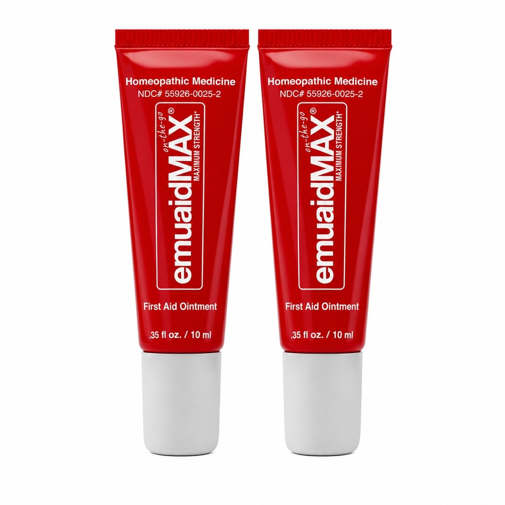 EMUAIDMAX Nail Fungus Treatment Ointment - Kraftfull Nail & Toenail Fungus Behandling för resistenta svampinfektioner, minskar klåda och obehag, On-The-Go Size, 0.35oz, 2 Pack
