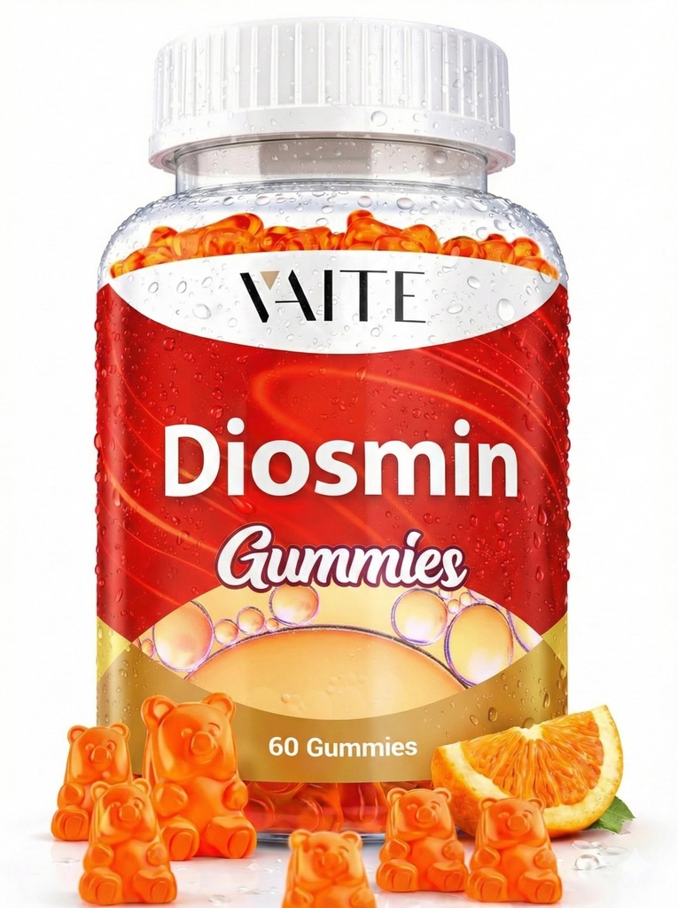 VAITE Diosmin 1000mg - Vein Support Supplements for Varicose Veins - Leg Health Supplement Formula Venous Optimizer, Citrus Bioflavonoids, hjälper till att cirkulera för ben, Chews Gummy, 60 Vegan Gummies