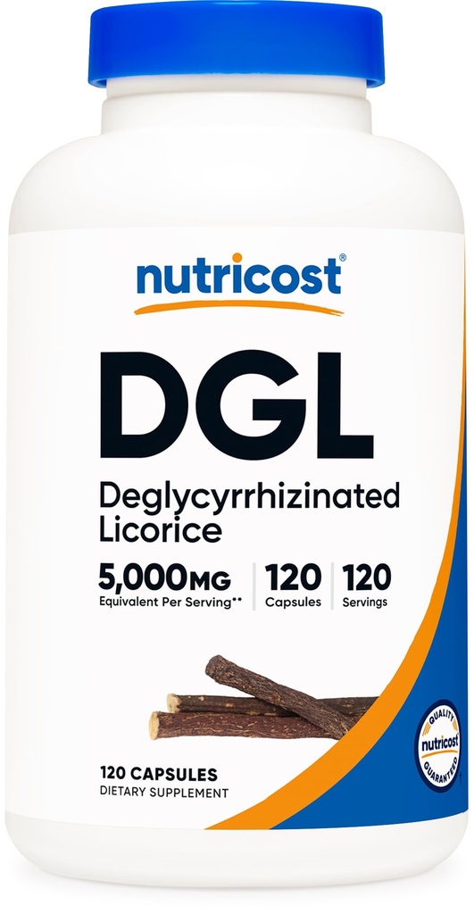 Nutricost DGL Deglysyrritsiiniuutekapselit (500 mg uute, mikä vastaa 5, 000 mg lakritsia, 120 palvelinta) - Ei GMO, Vegan