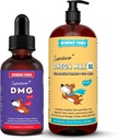 WONDER PAWS Premium DMG Liquid Plus Omega Max kalaöljy - koiran immuunituki, iho, allergiat, yhteinen hoito ja yleinen terveys DMG 4 Ounces - Omega Max 16 Ounces