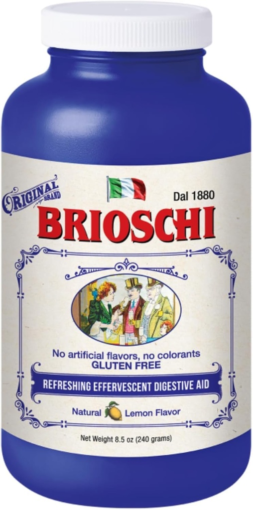 Brioschi italiensk citron smaksatt Effervescent Heartburn, Upset Stomach, Acid Indigestion, 8,5 oz flaska