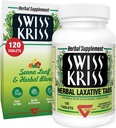 Schweiziska Kriss Herbal Laxative Tablets, Gentle & Natural Laxatives for Constipation Relief för vuxna och barn över ålder 6, arbetar i 6-12 timmar, Senna Laxative, 120 tabletter Totalt