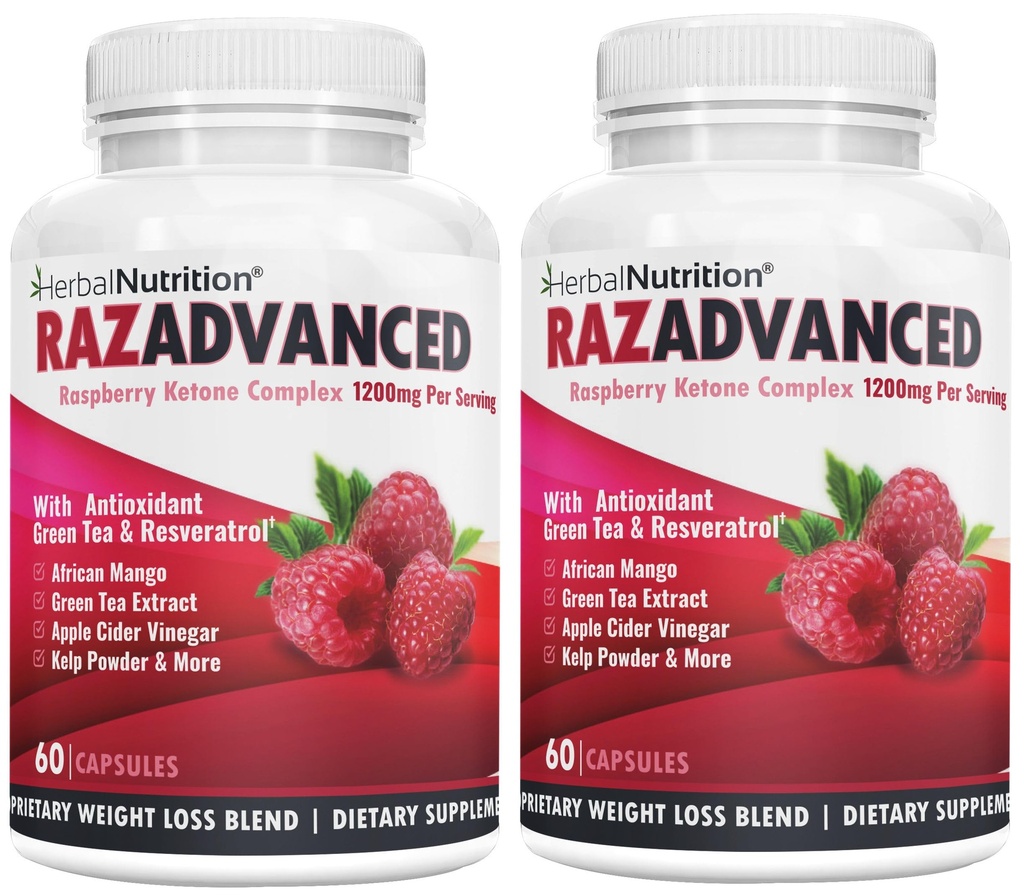 Vadelma Ketones Complex, 120 kapselia, Two Pack, 1200mg per tarjoilu African Mango, Apple siider viinietikka, vihreä tee, Resveratrol, Acai Fruit, Kelp, ja greippi ruokavalio & painonhallinta täydentää