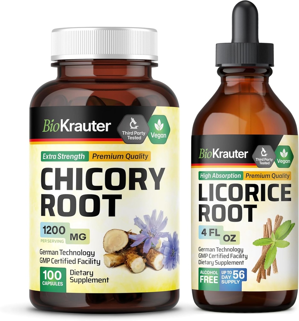 BIO KRAUTER chicory juuri 100 kapselia & lakiiri juuriväri 4 Fl. Oz.