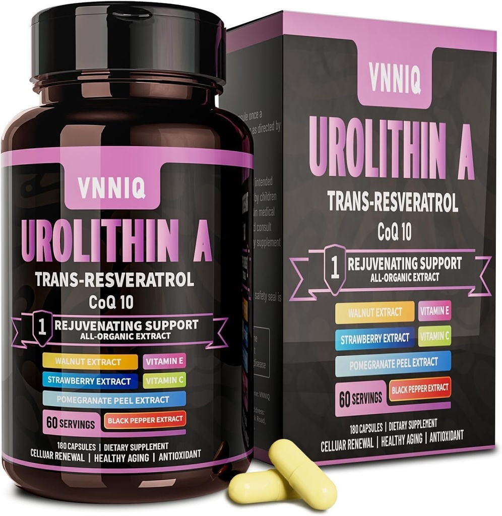9-in-1 Anti-aging täydentää Urolithin A (1200 mg) Trans-resveratrol ja CoQ10: Wellness Elixir