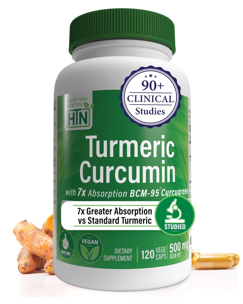 Health Thru Nutrition Turmeric Curcumin Complex 500 mg täydennysosa ... BCM-95 Curcugreen Kliinisesti tutkittu...
