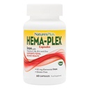 NaturesPlus Hema-Plex Silitysrauta - 60 Nopeasti vaikuttavaa kapselia - 85 mg Kelatoitu rauta - Total Blood Health - C-vitamiinin ja bioflavonoidien - Vegaani, Gluteeniton - 30 tarjoilua