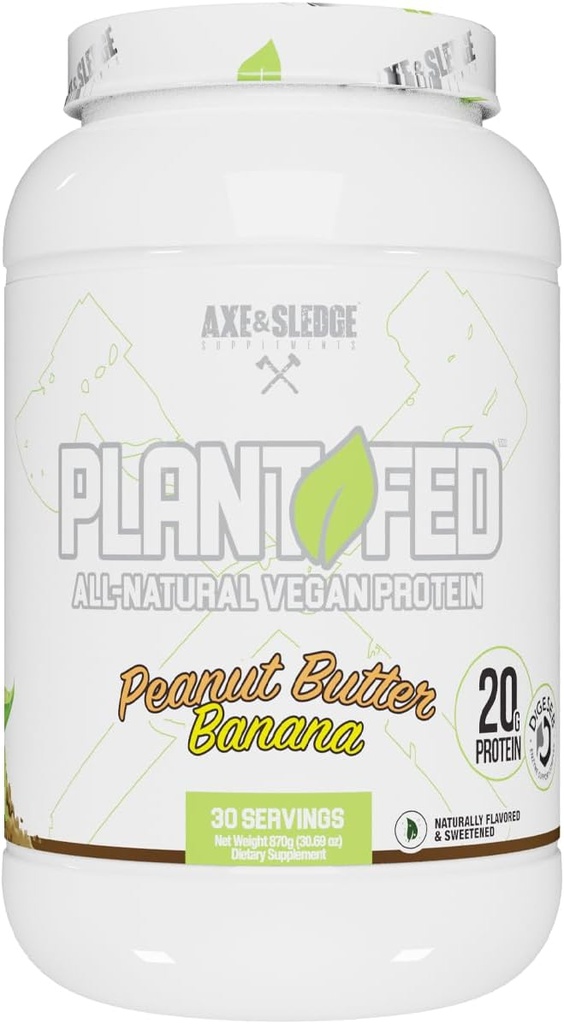 Axe & Sledge Plant Fed Vegan Protein Powder 20g All Natural Protein, Luonnollisesti Makeutettu, Makeutettu ja värillinen