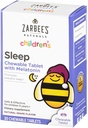 Zarbee lapset 1 mg Melatoniini purutabletti, huumeeton ja tehokas unilisä, helppo ottaa luonnon viinirypäleen maku tabletteja lapsille ikä 3 ja ylös, 30